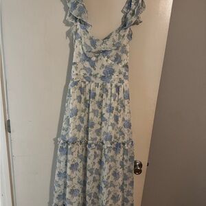 Altar'd State Blue Floral Backless Dress